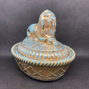 Handcrafted Lion covered dish